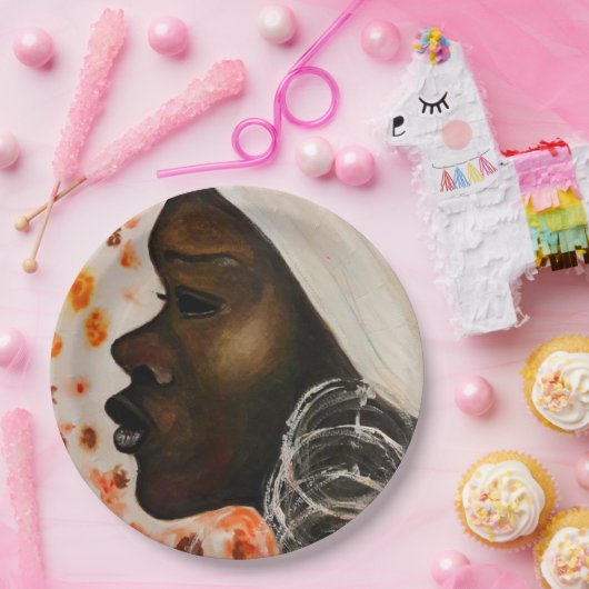 African Beauty - Watercolor Painting Papieren Bordje (Feest)