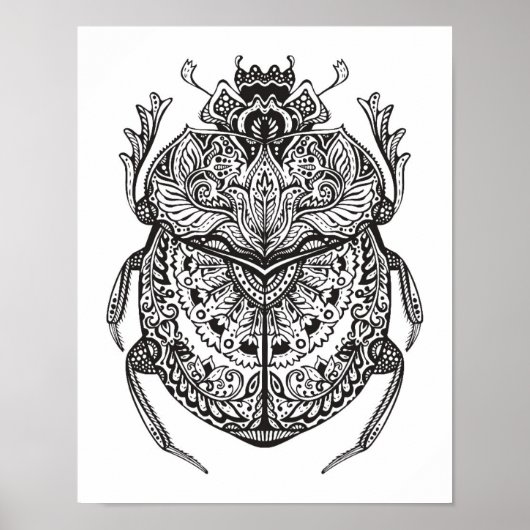 African Beetle Zendoodle 2 Poster (Voorkant)