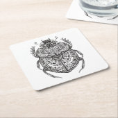 African Beetle Zendoodle Kartonnen Onderzetters (Schuin)