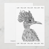 African Bird Print en Color Kaart, gefeliciteerd Feestdagenkaart (Voorkant / Achterkant)