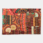 African Black Kente Tribal Pattern decor Theedoek (Horizontaal)