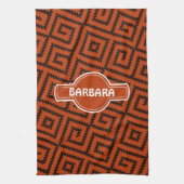 African Black Oranje Minimal Pattern Theedoek (Verticaal)