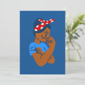 african black rosie the riveter rockabilly retro  kaart (Staand voorkant)