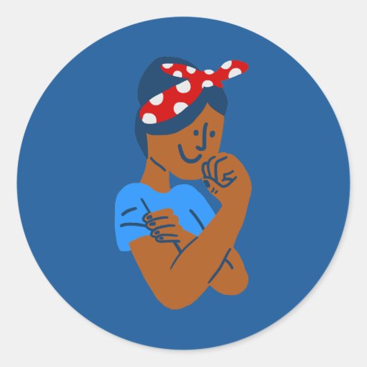 african black rosie the riveter rockabilly retro  ronde sticker (Voorkant)
