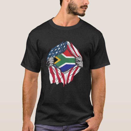 African Blood Inside Me Shirt Zuid-Afrika Vlag (Voorkant)