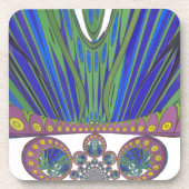 African Blue Paarse Decorative Art Design Print Bier Onderzetter (Voorkant)