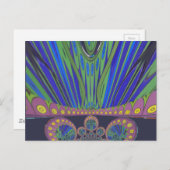 African Blue Paarse Decorative Art Design Print Briefkaart (Voorkant / Achterkant)