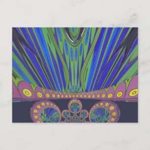 African Blue Paarse Decorative Art Design Print Briefkaart