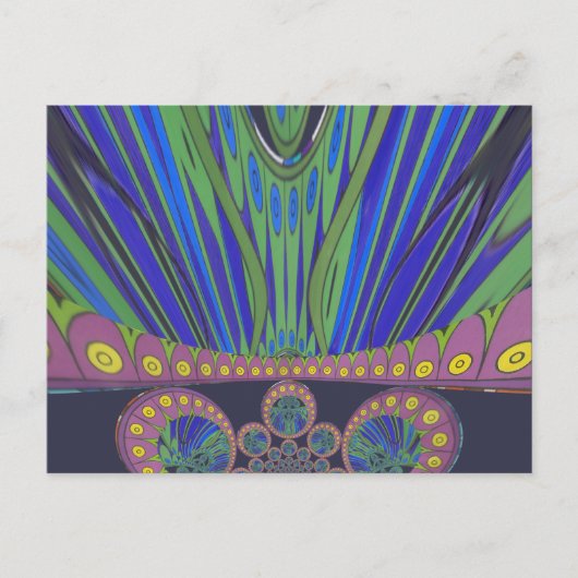 African Blue Paarse Decorative Art Design Print Briefkaart (Voorkant)