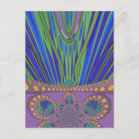 African Blue Paarse Decorative Art Design Print