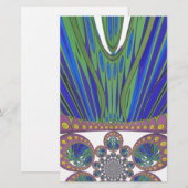 African Blue Paarse Decorative Art Design Print Briefpapier (Voorkant / Achterkant)