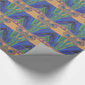 African Blue Paarse Decorative Art Design Print Cadeaupapier (Hoek)