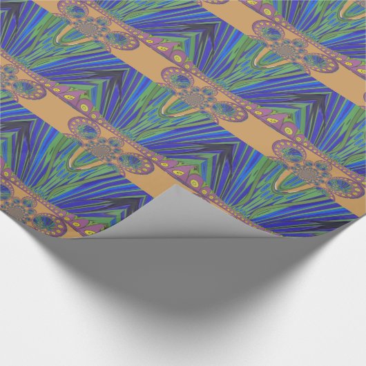 African Blue Paarse Decorative Art Design Print Cadeaupapier (Hoek)