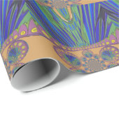 African Blue Paarse Decorative Art Design Print Cadeaupapier (Rol Hoek)