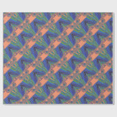 African Blue Paarse Decorative Art Design Print Cadeaupapier (Vlak)