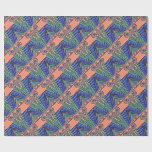 African Blue Paarse Decorative Art Design Print Cadeaupapier (Vlak)