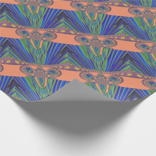 African Blue Paarse Decorative Art Design Print Cadeaupapier (Hoek)