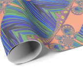 African Blue Paarse Decorative Art Design Print Cadeaupapier (Rol Hoek)