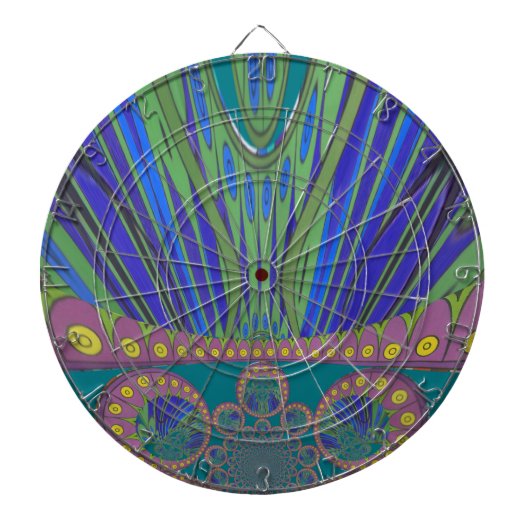 African Blue Paarse Decorative Art Design Print Dartbord (Voorkant)