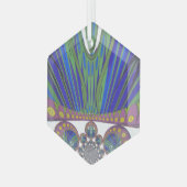 African Blue Paarse Decorative Art Design Print Glas Ornament (Voorkant links)