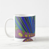 African Blue Paarse Decorative Art Design Print Koffiemok (Links)