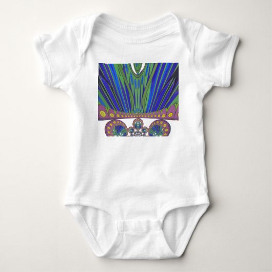 African Blue Paarse Decorative Art Design Print Romper (Voorkant)
