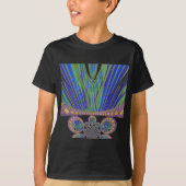 African Blue Paarse Decorative Art Design Print T-shirt (Voorkant)