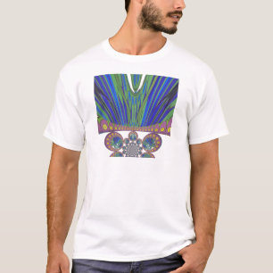 African Blue Paarse Decorative Art Design Print T-shirt
