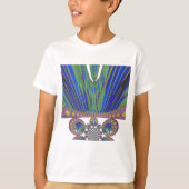 African Blue Paarse Decorative Art Design Print T-shirt (Voorkant)