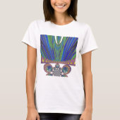 African Blue Paarse Decorative Art Design Print T-shirt (Voorkant)