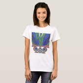 African Blue Paarse Decorative Art Design Print T-shirt (Voorkant volledig)