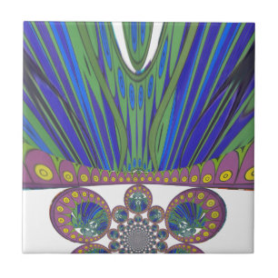 African Blue Paarse Decorative Art Design Print Tegeltje