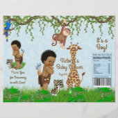African Boy Safari Baby shower Chip Bag Wrapper Flyer (Voorkant)