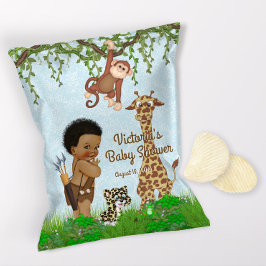 African Boy Safari Baby shower Chip Bag Wrapper Flyer