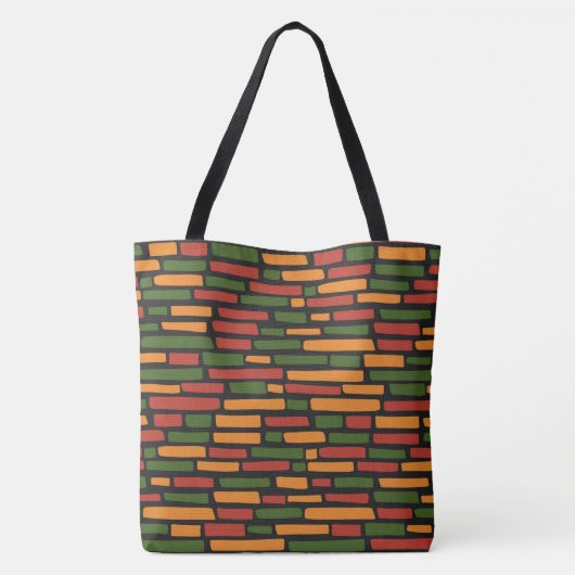 African Brick Pattern Design Tote Bag (Achterkant)
