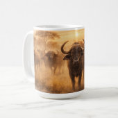 African Buffalo Herd Strength & Unity Wildlife Art Koffiemok (Voorkant links)