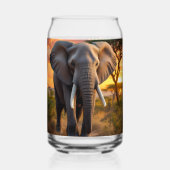 African Bull Elephant Blikvorm Glas (Voorkant)