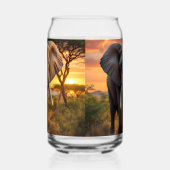 African Bull Elephant Blikvorm Glas (Links)