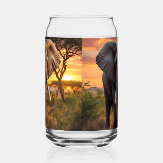 African Bull Elephant Blikvorm Glas (Links)