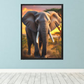 African Bull Elephant Canvas Afdruk (Insitu (Houten vloer))