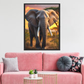 African Bull Elephant Canvas Afdruk (Insitu (Woonkamer))