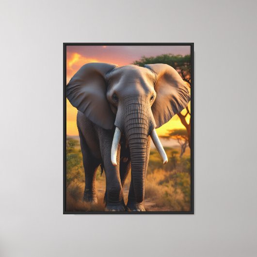 African Bull Elephant Canvas Afdruk (Voorkant)
