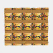 African Canvas Kunstwerk voor Gooi Dekens-Kussens Fleece Deken (Voorkant (Horizontaal))