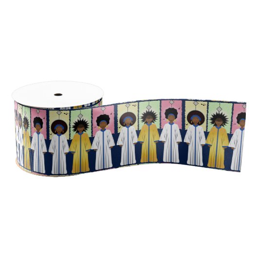 African Carolers Singers KerstChoir Grosgrain Lint (Spoel)