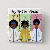 African Carolers Singers KerstChoir Vierkante Button 5,1 Cm (Voorkant)