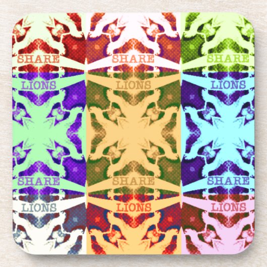 African Checkered Pop art Cultuur kleurrijk patroo Bier Onderzetter (Voorkant)