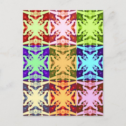 African Checkered Pop art Cultuur kleurrijk patroo Briefkaart (Voorkant)