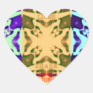 African Checkered Pop art Cultuur kleurrijk patroo Hart Sticker