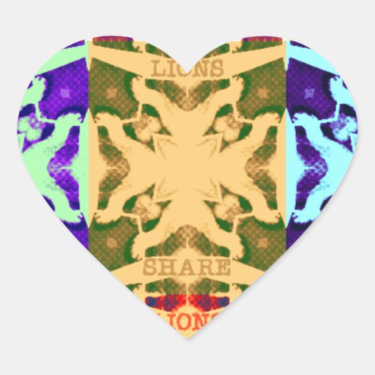 African Checkered Pop art Cultuur kleurrijk patroo Hart Sticker (Voorkant)