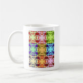 African Checkered Pop art Cultuur kleurrijk patroo Koffiemok (Links)